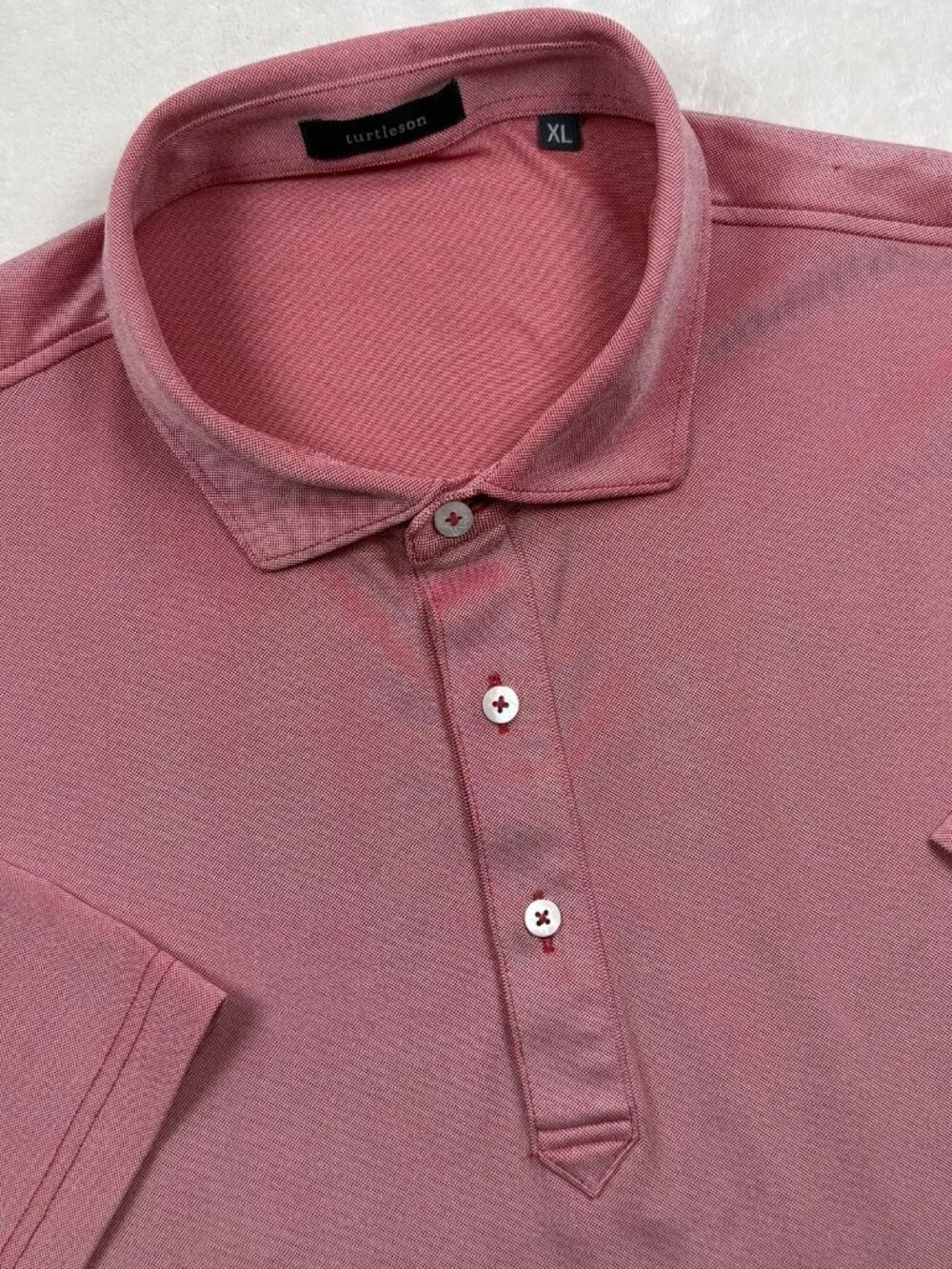 Turtleson Polo Shirt Mens XL Pink Short Sleeve Stretch Performance Golf